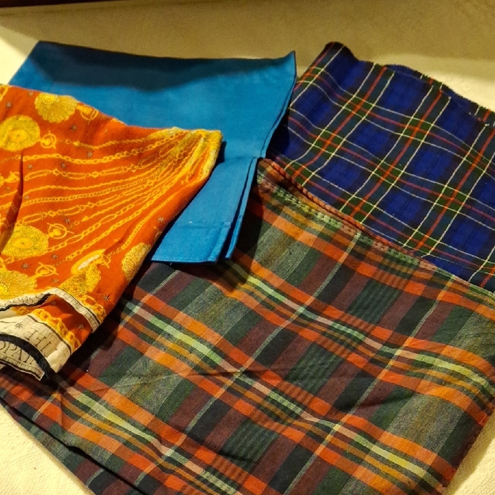 Vibrant Plaid and Patterned Scarf Set